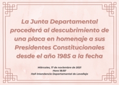 Descubrimiento de placa en homenaje a Presidentes Constitucionales de la Junta desde 1985.