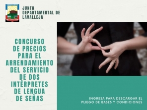 Concurso de precios para el arrendamiento de servicio de dos Intérpretes de Lengua de Señas.